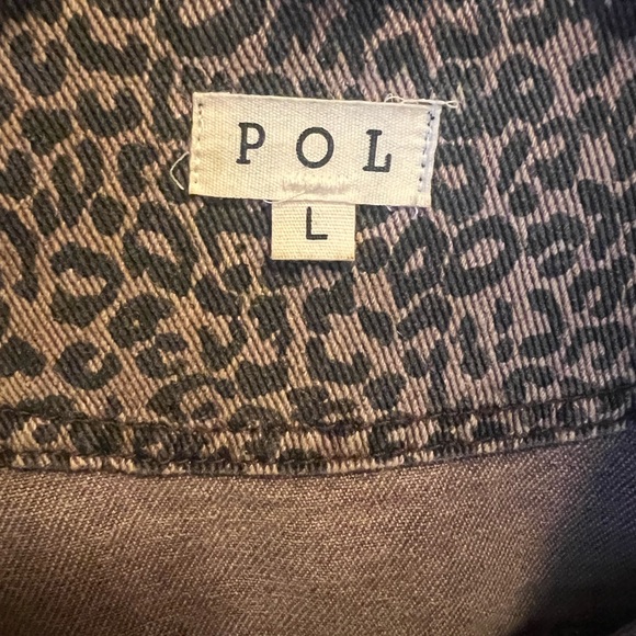 POL Animal Print Distressed Jean Jacket - Picture 3 of 4